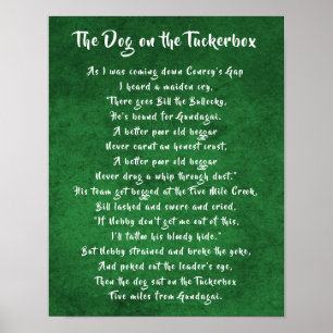 Dog on the Tuckerbox Australian Bush Poem Poster