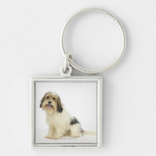 Dog on White 104 Key Ring