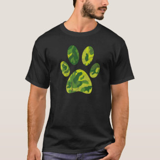 Dog Or Cat Camo Paw Print  Camouflage Pet Footprin T-Shirt