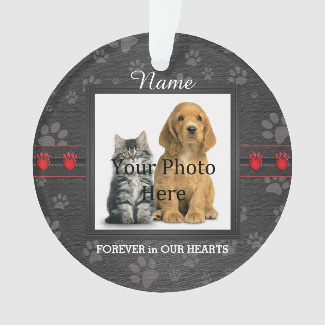 Dog or Cat Custom Poem Memorial Keepsake Ornament (Front)