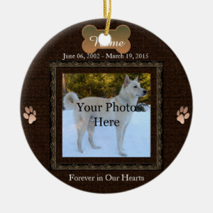 Dog or Cat Pet Memorial Christmas Ceramic Tree Decoration