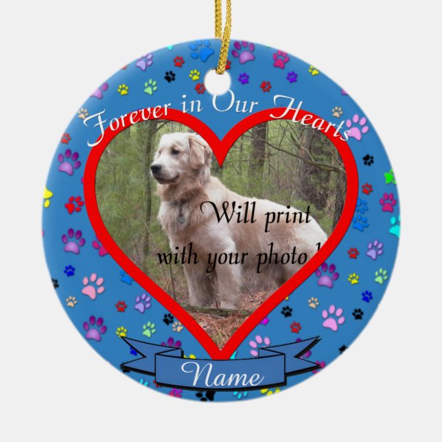 Dog or Cat Pet Memorial Christmas Ceramic Tree Decoration (Front)