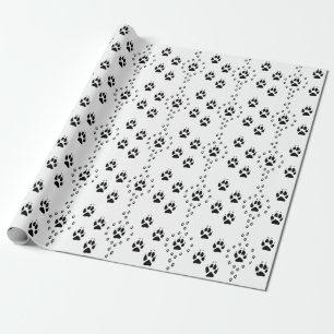 Dog or Wolf Track Wrapping Paper