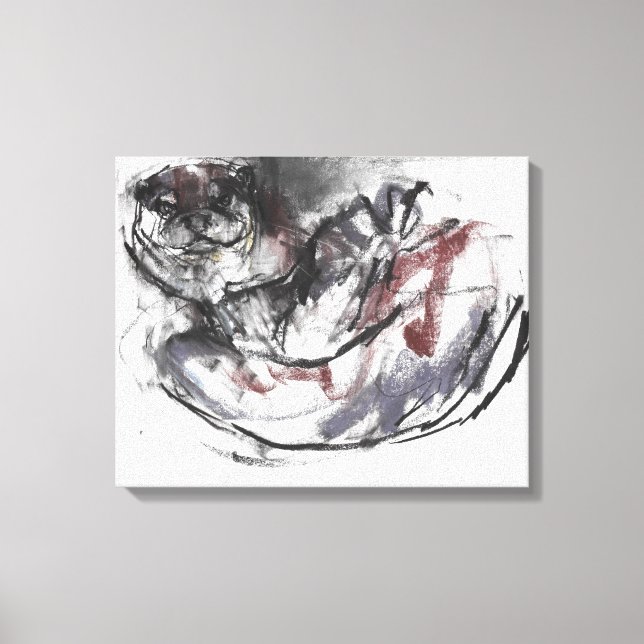 Dog Otter Canvas Print (Front)