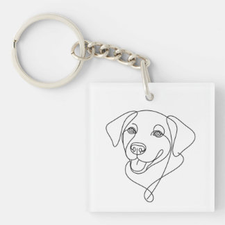 Dog Outline Key Ring