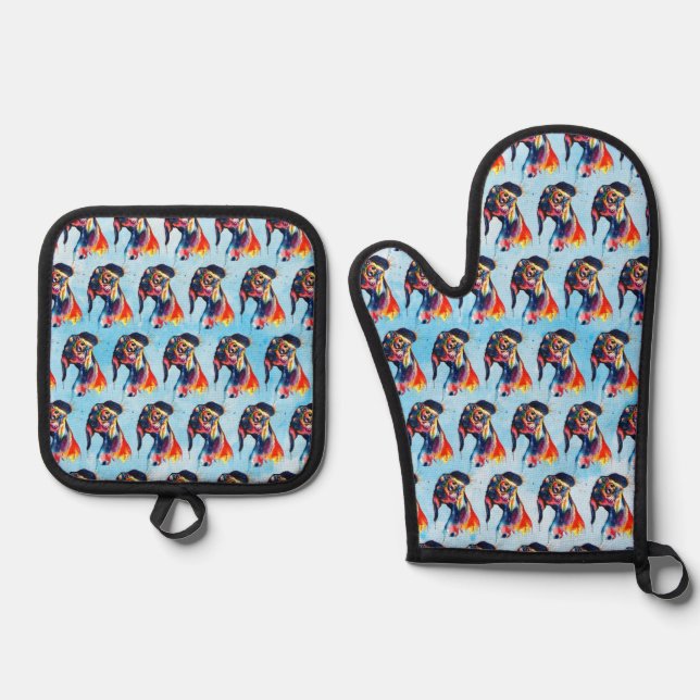Dog Oven Mitt & Pot Holder Set (Front)