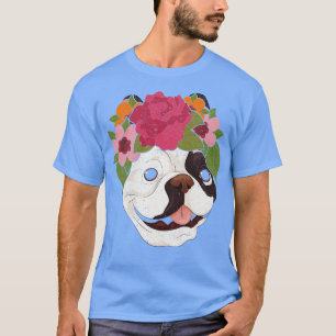 Dog Owner Floral Flower Crown Animal Pet French Bu T-Shirt