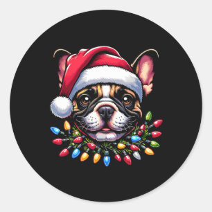 Dog Owner Xmas Men Women Favorite French Bulldog C Classic Round Sticker