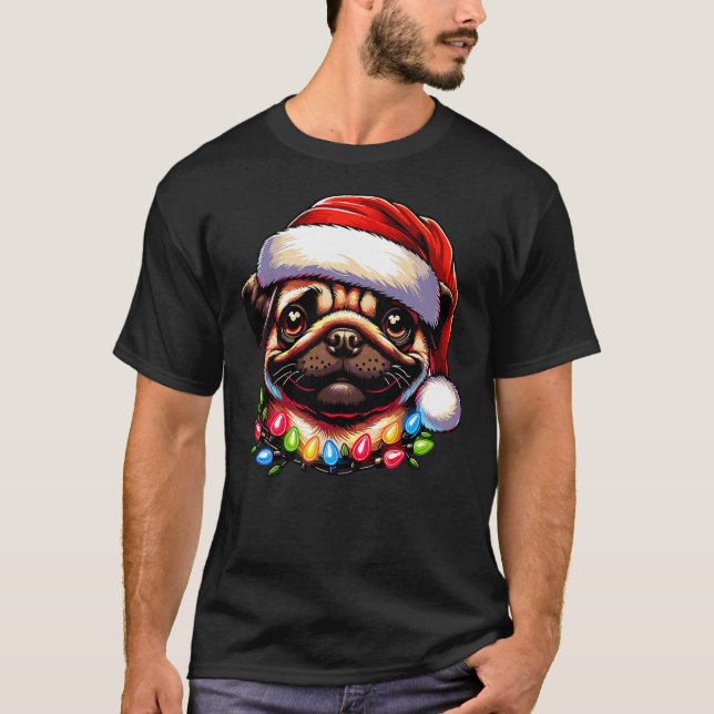 Dog Owner Xmas Men Women Favorite Pug Christmas T-Shirt (Front)