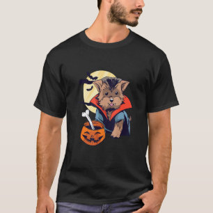 Dog Owners Vampire Morkie Wearing A Halloween Cost T-Shirt