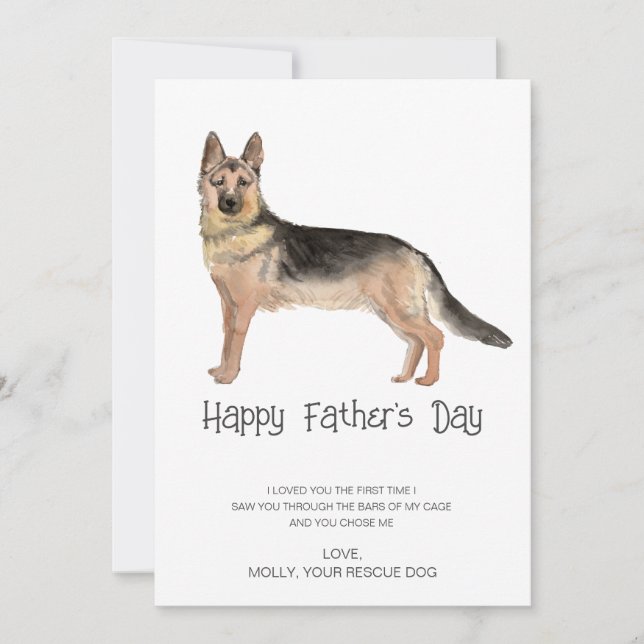 Dog Painting Father's Day  Holiday Card (Front)