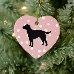 Dog Painting Silhouette Christmas Art Ceramic Cera Tree Decoration