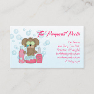 Dog Pampered Pooch Grooming Wash Business Card