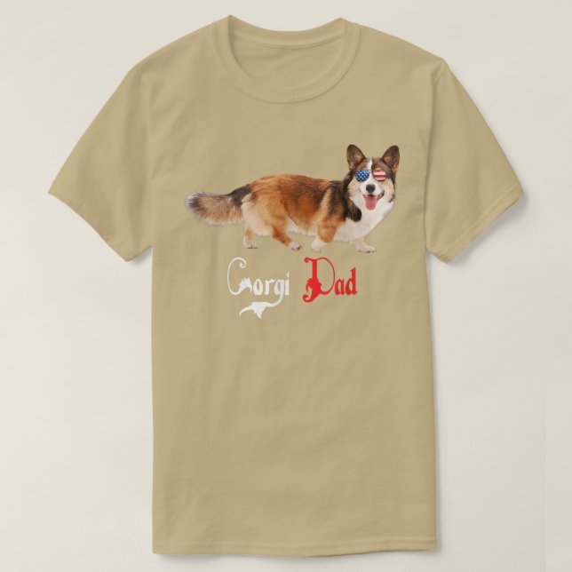 Dog Papa Puppy Dad Corgi T-Shirt (Design Front)