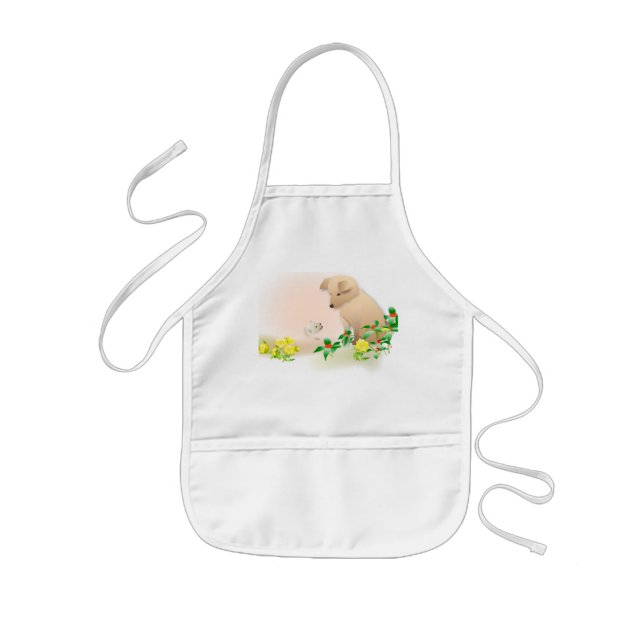 Dog Parent and Child Illustration Apron (Front)