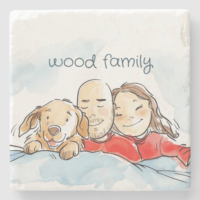 Dog Parents Stone Coaster (Front)