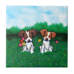 Dog Park Brittany Dogs KiniArt Tile