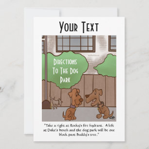 Dog Park Directions Flat Greeting Card