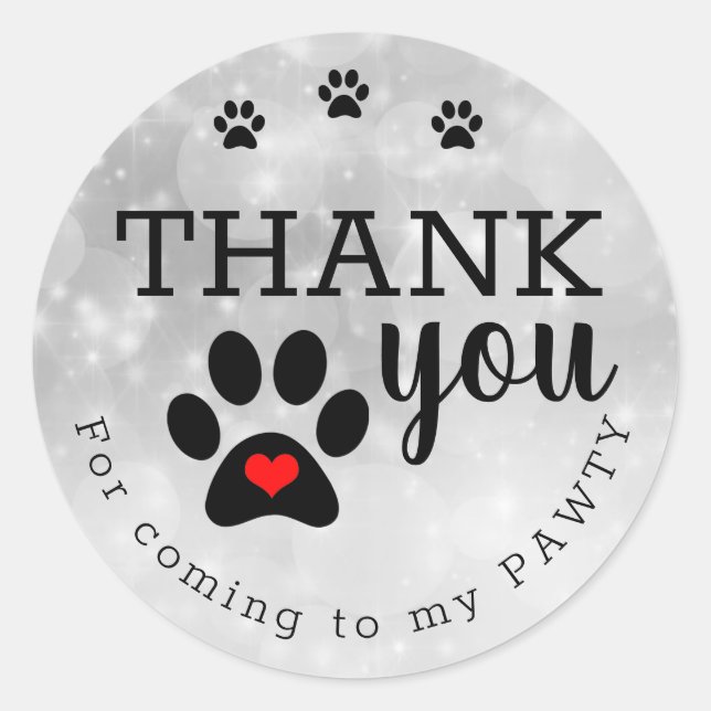 Dog Party Thank You Stickers (Front)