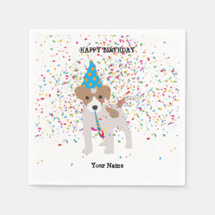 Dog Partying - Animals at Birthday Party Napkin