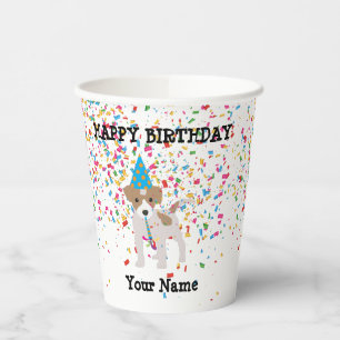 Dog Partying - Animals at Birthday Party Paper Cups