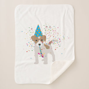 Dog Partying - Animals Puppy Having a Party Sherpa Blanket