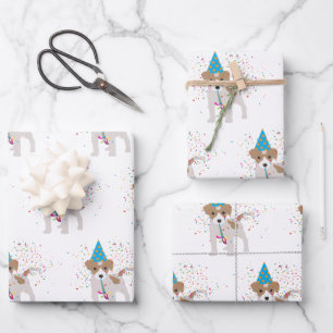 Dog Partying - Animals Puppy Having a Party Wrapping Paper Sheet