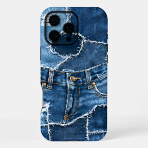 Dog Patchwork Art Denim iPhone 16 Pro Max Case