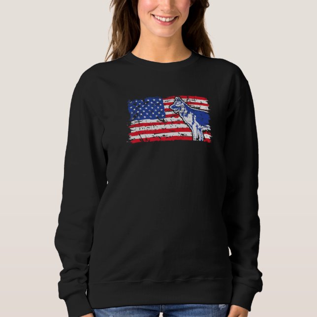 Dog Patriotic German Shepherd American Flag   Sweatshirt (Front)