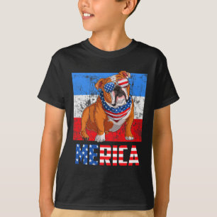 Dog Patriotic Usa 4th Of July American Flag Merica T-Shirt