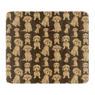 Dog Pattern Brown labradoodle goldendoodle Cutting Board