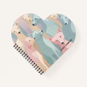Dog Pattern Pastel Colours Minimalist Illustration Notebook
