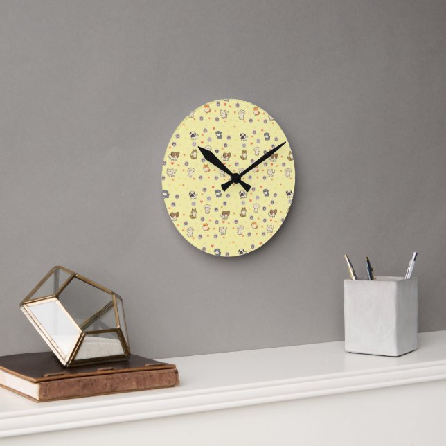 dog pattern round clock (Office)