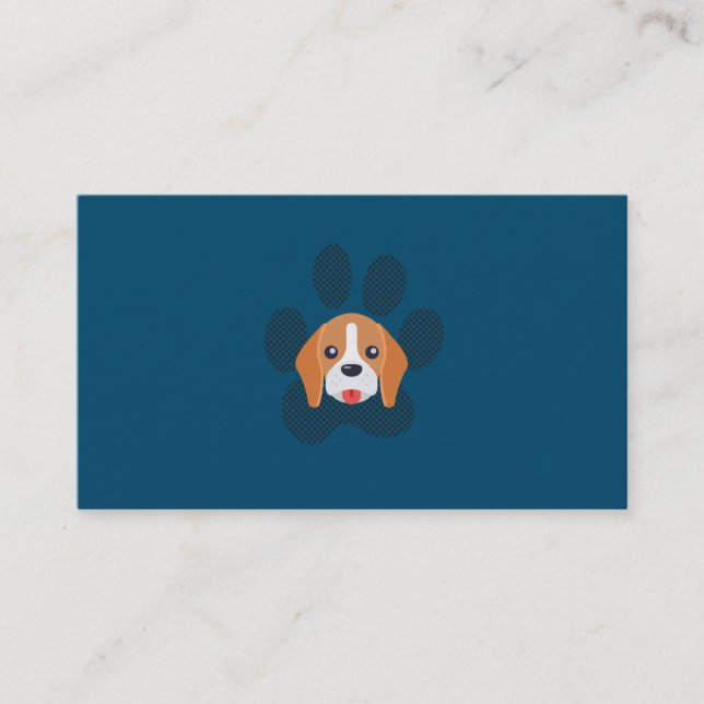 Dog Paw and Dog Logo Business Card (Front)