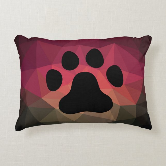 Dog paw, animal footprint, cat foot  decorative cushion (Front)