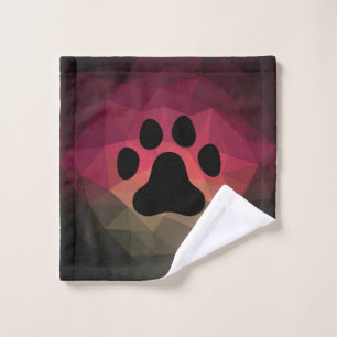 Dog paw, animal footprint, cat pet animal design wash cloth