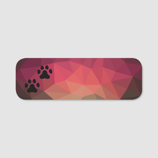 Dog paw, animal footprint, cat pet animal name tag (Front)