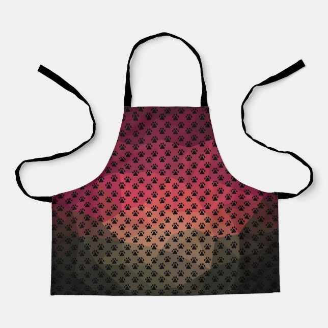 Dog paw, animal footprint, cat pet animal print apron (Front)
