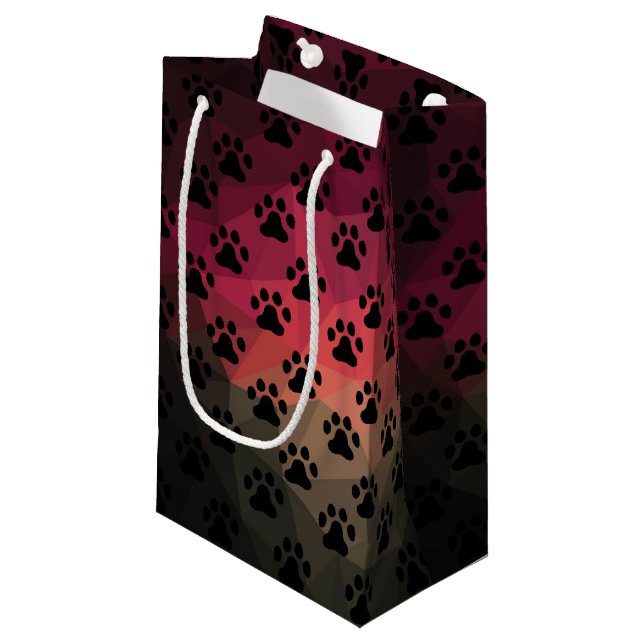 Dog paw, animal footprint, cat pet animal  small gift bag (Front Angled)