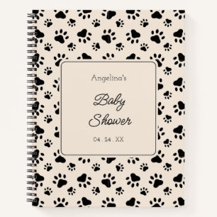 Dog Paw Baby Shower Notebook