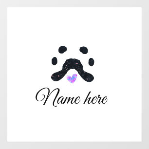 Dog paw black pet add name text animal paw photo