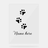 Dog paw black pet add name text animal paw photo