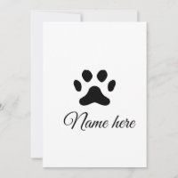 Dog paw black pet add name text animal paw photo