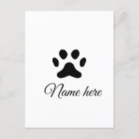 Dog paw black pet add name text animal paw photo