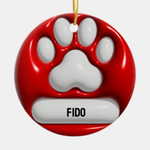 Dog Paw Ceramic Tree Decoration