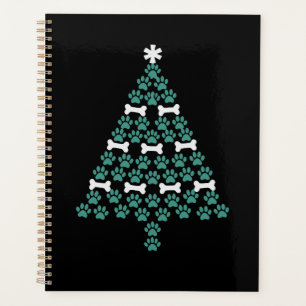 Dog Paw Christmas Tree Cute Xmas Gift Puppy Lover Planner