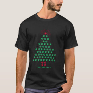 Dog Paw Christmas Tree Pajamas Puppy Dog Lover Xma T-Shirt