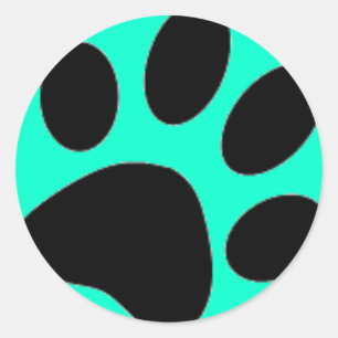 dog paw classic round sticker