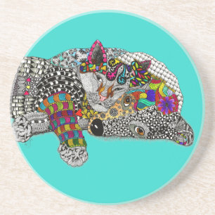 Dog Paw Coaster in Blue