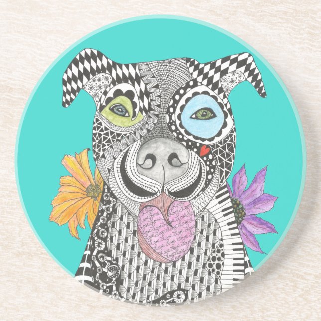 Dog Paw Coaster in Blue (Front)